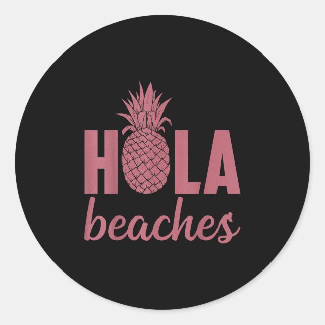 Adesivo Hola Beaches Pineapple Funny Beach Vacing Hawaii (Frente)