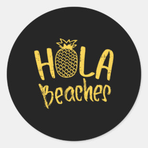 Adesivo Hola Beaches Pineapple Funny Holiday Summer Vacati