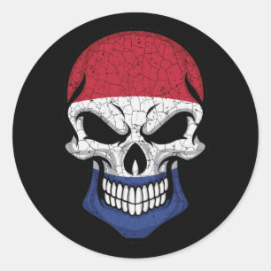 Adesivo Holanda Smiling Skull Flag