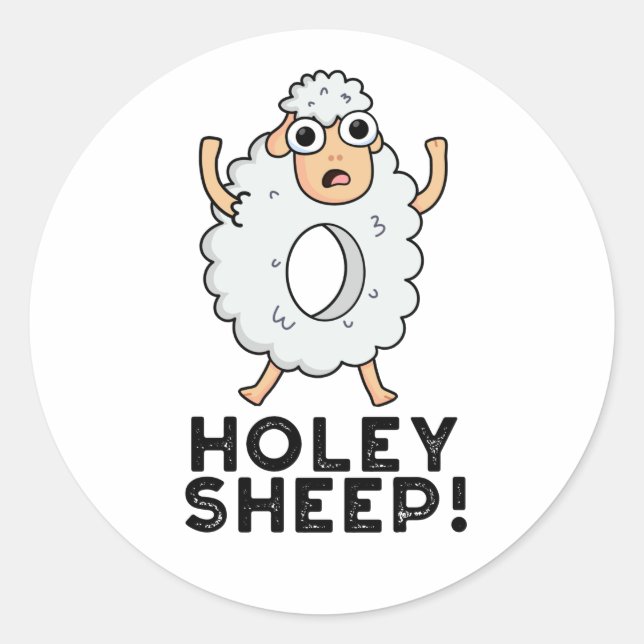 Adesivo Holey Sheep Funny Animal Pun (Frente)