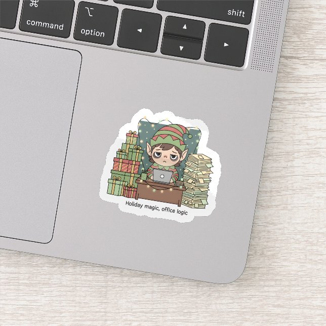 Adesivo Holiday Elf Workload – Funny Christmas Sticker (Detalhe)
