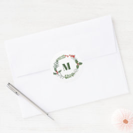 Adesivo Holiday Greenery & Berry Envelope Inicial Seal,