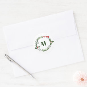 Adesivo Holiday Greenery & Berry Envelope Inicial Seal,