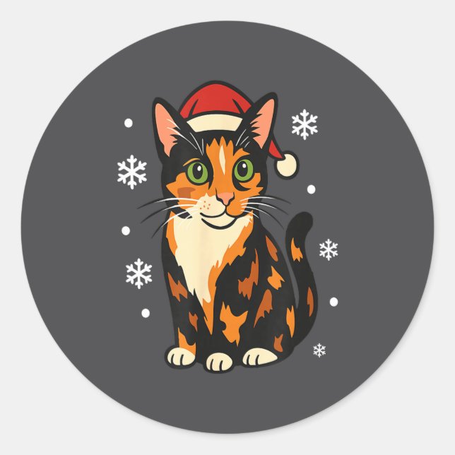 Adesivo Holiday Kitten Cute Christmas Cat Design Uni  (Frente)