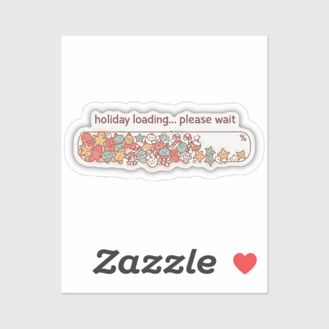 Adesivo Holiday Loading Progress Bar Cute Christmas Vinyl (Folha)