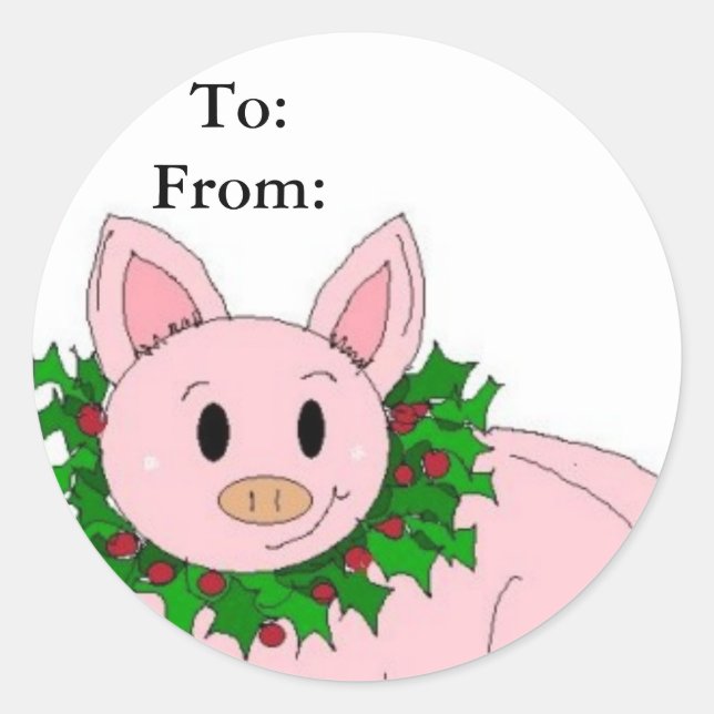 Adesivo Holiday Piggy Gifttag (Frente)