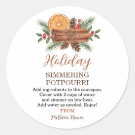 Adesivo Holiday Simmering Potpourri Personalized