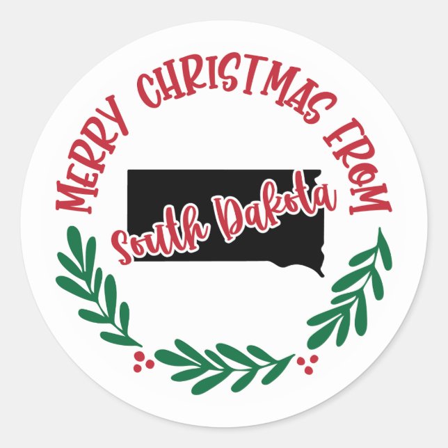 Adesivo Holiday Sticker da Dakota do Sul (Frente)