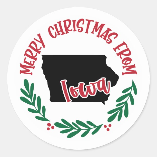 Adesivo Holiday Sticker de Iowa (Frente)