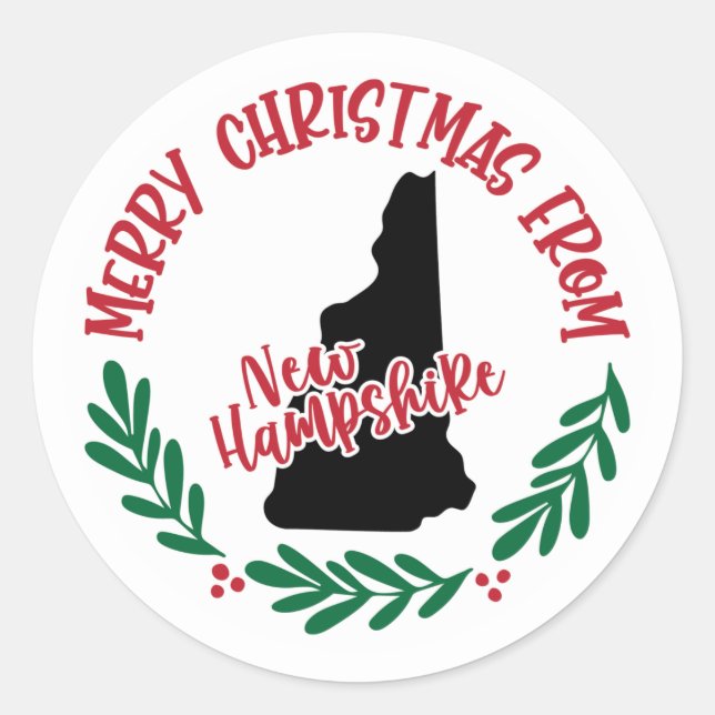 Adesivo Holiday Sticker de New Hampshire (Frente)