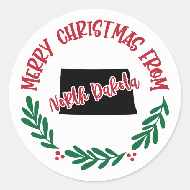 Adesivo Holiday Sticker do Dakota do Norte (Frente)