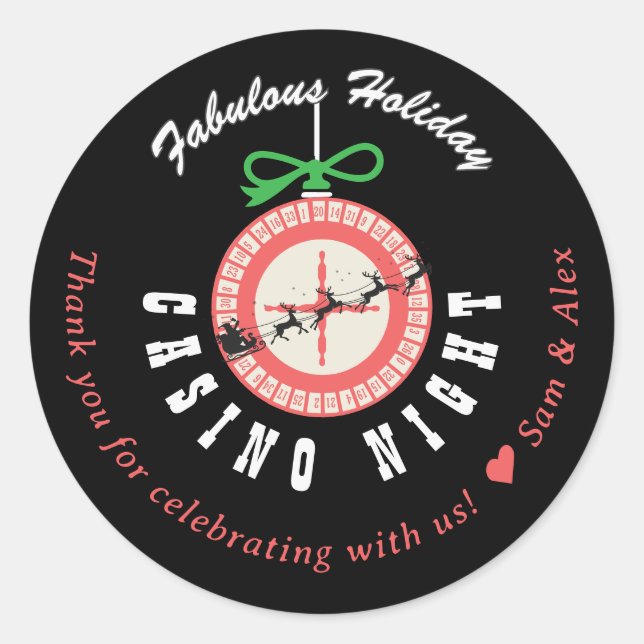 Adesivo Holiday Vegas Casino Blackjack Poker Night Party (Frente)