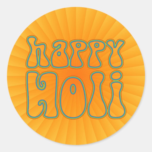 Adesivo holiES - FELIZ HOLI, apenas um contorno colorido 1 (Frente)