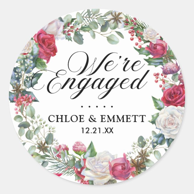 Adesivo Holly Berry Festa de noivado Envelope Seal (Frente)