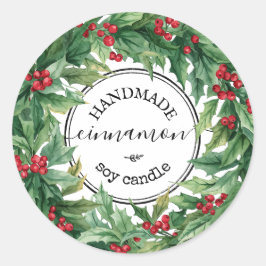 Adesivo Holly Berry mistletoe Script Product Label