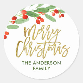 Adesivo Holly Berry Watercolor Natal