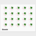 Adesivo Holly Christmas Classic Round Sticker<br><div class="desc">Vestido de Natal cheio de frutas que você pode personalizar com qualquer texto de sua escolha. Se precisar de ajuda para personalizar,  entre em contato conosco através do link desta página. Vinheta de Natal Holly</div>