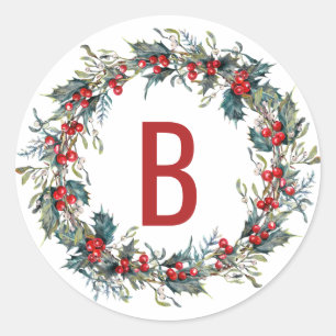 Adesivo Holly e Mistletoe Wreath Monogramas
