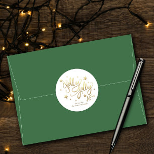 Adesivo Holly Jolly AF   Dourada Estrela Confetti de Scrip