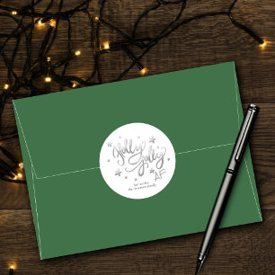 Adesivo Holly Jolly AF Natal da tipografia de prata bril