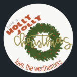 Adesivo Holly Jolly Christmas Circle Stickers<br><div class="desc">Personalizado criado</div>