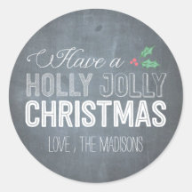 Holly Jolly Christmas Sticker ou Envelope Seal