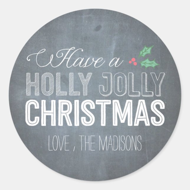 Adesivo Holly Jolly Christmas Sticker ou Envelope Seal (Frente)
