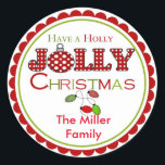 Adesivo Holly Jolly Christmas Stickers Labels<br><div class="desc">Holly Jolly Christmas Stickers Labels</div>