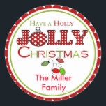 Adesivo Holly Jolly Christmas Stickers Labels<br><div class="desc">Holly Jolly Christmas Stickers Labels</div>