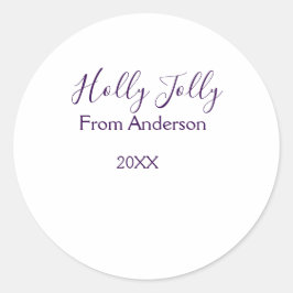 Adesivo Holly Jolly holidays add name family year purple s