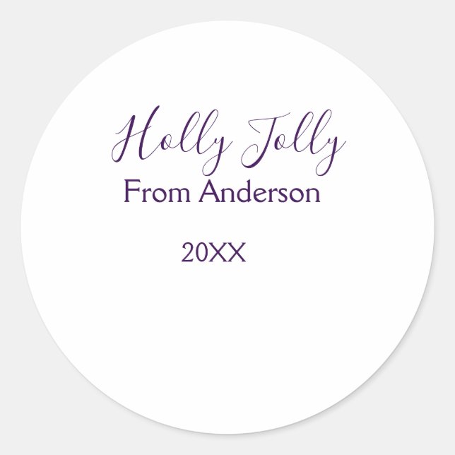 Adesivo Holly Jolly holidays add name family year purple s (Frente)