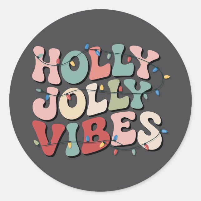 Adesivo Holly Jolly Natal Gift Family Feriado Natal (Frente)