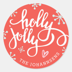 Adesivo Holly Jolly Personalised Holiday Stickers