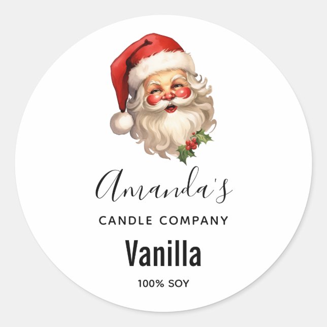 Adesivo Holly Jolly Santa Claus Natal Candle Business (Frente)