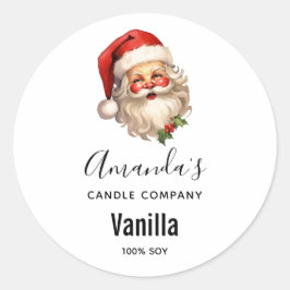 Adesivo Holly Jolly Santa Claus Natal Candle Business