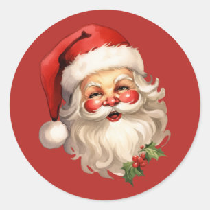 Adesivo Holly Jolly Santa Claus Retro Style