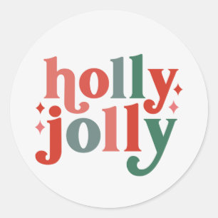 Adesivo Holly Jolly - Tipografia de Feriados Retroativos