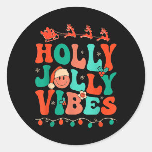 Adesivo Holly Retro Groovy Natal Jolly Vibes Papais noeis
