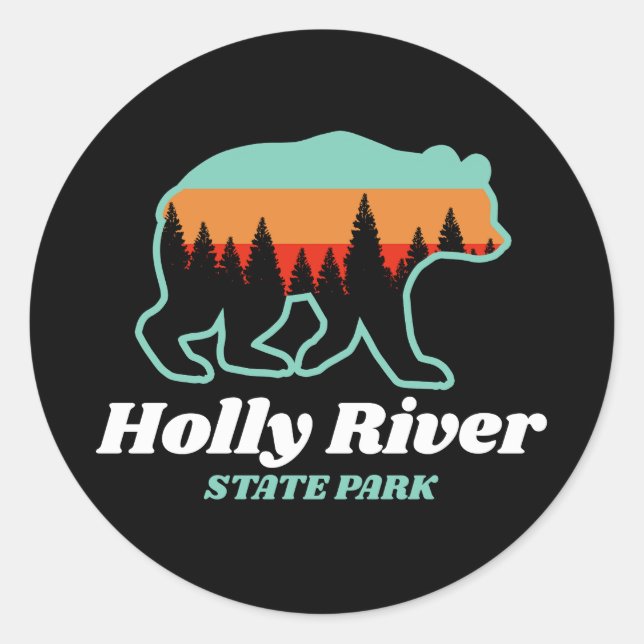 Adesivo Holly River State Park West Virginia Bear Retro (Frente)