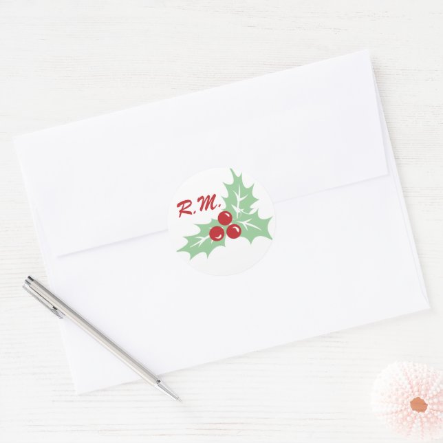 Adesivo Holly Sai e Berries Monogramay Sticker (Envelope)