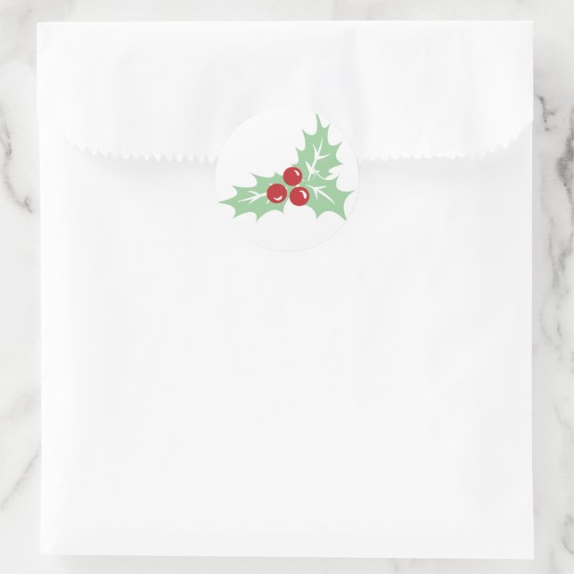 Adesivo Holly Sai e Berries Retro Vinheta de Natal (Bolsa)