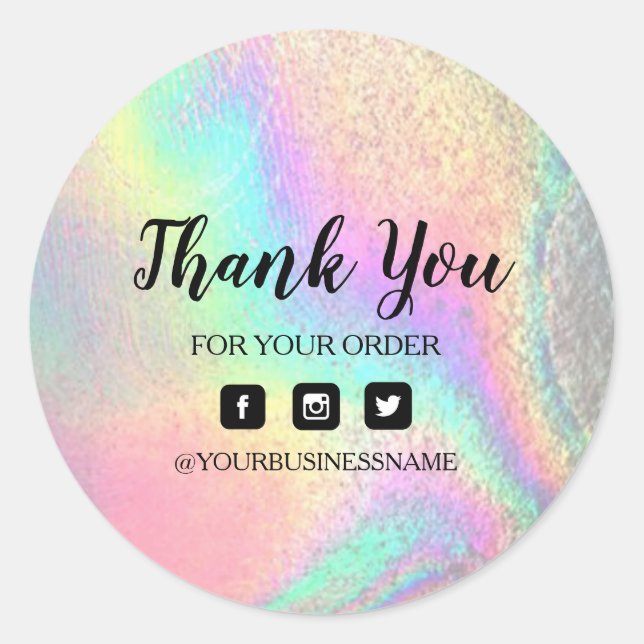 Adesivo Holografia Unicorn Sticker. Elegância e harmonia (Frente)