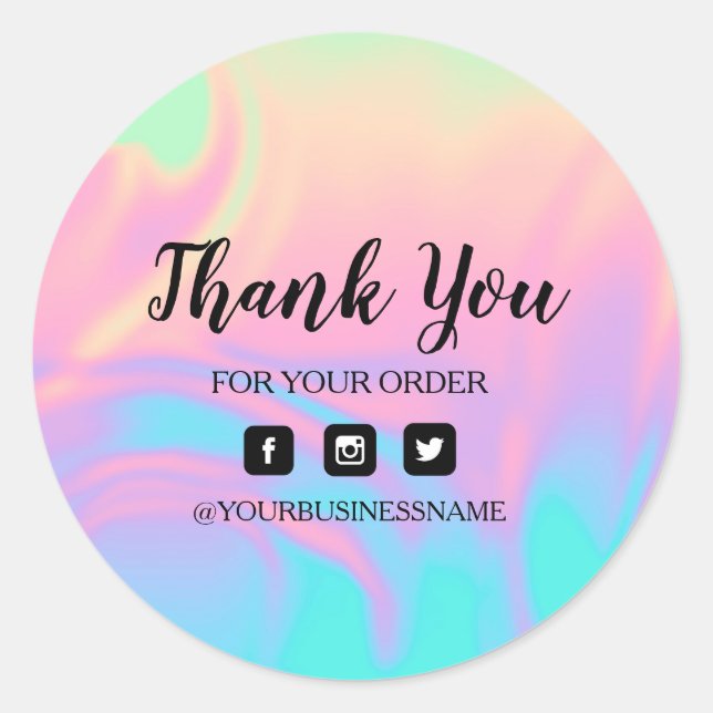 Adesivo Holografia Unicorn Sticker. Elegância e harmonia (Frente)