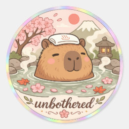 Adesivo holográfico Capybara Onsen Spa Vibes