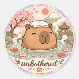 Adesivo holográfico Capybara Onsen Spa Vibes