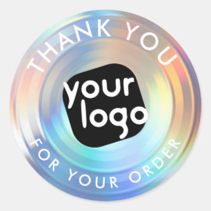 Adesivo Holográfico Moderno Obrigado Pelo Logotipo Do Seu