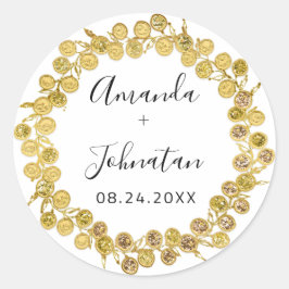 Adesivo Holográfico Nome Simples Data Coroa Preto Dourado