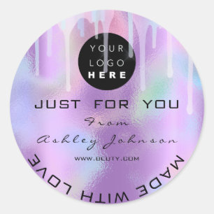 Adesivo Hológrafo do logotipo do Obrigado com brilho Dobra