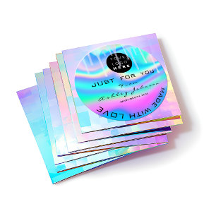 Adesivo Hológrafo Do Logotipo Do Obrigado Glitter Feito Co