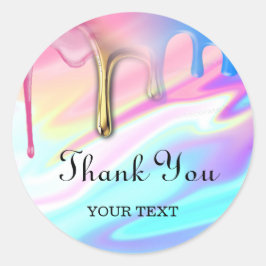 Adesivo holograma unicórnio goteja obrigado você